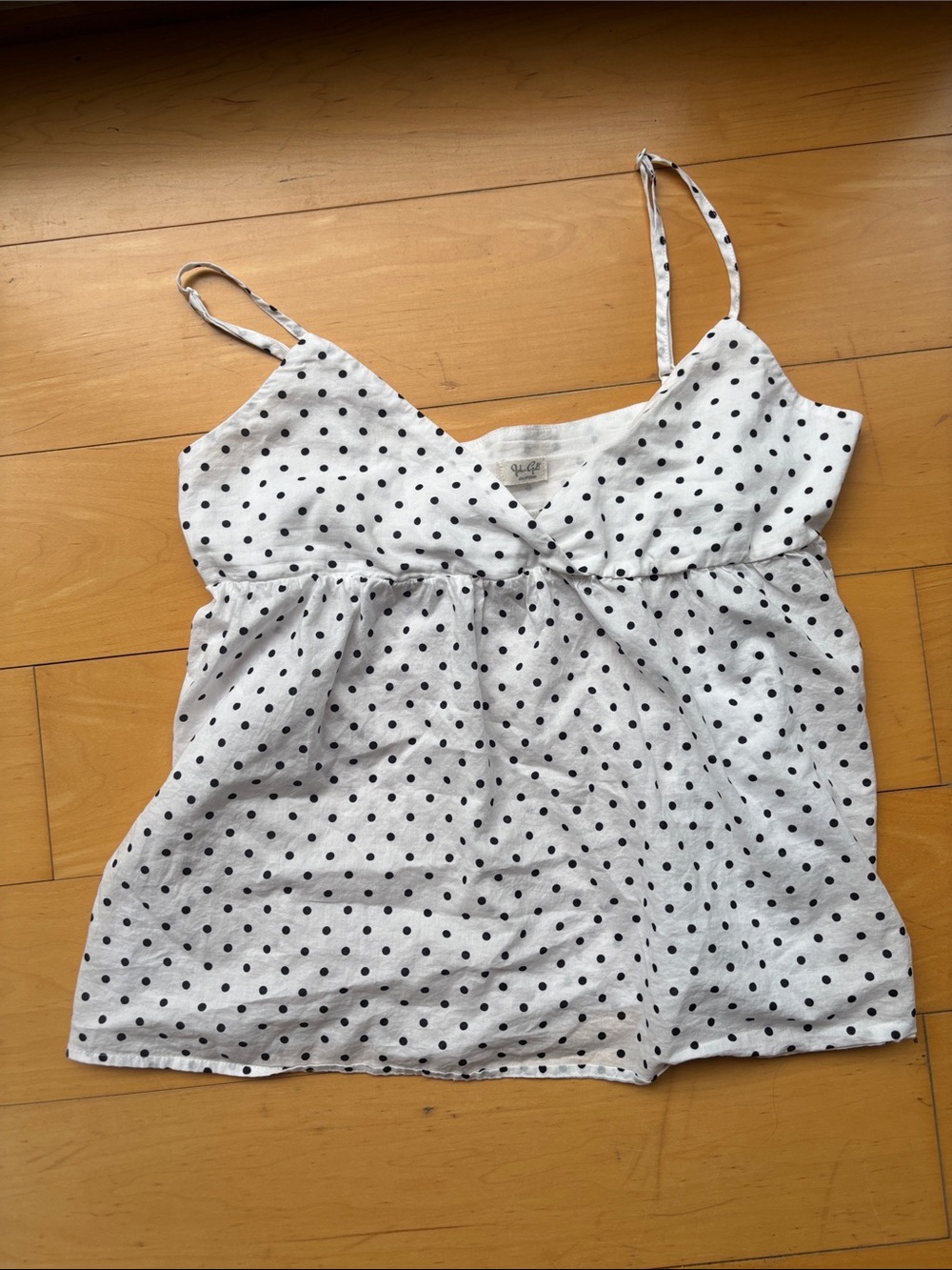 Brandy Melville White Polka Dot Spaghetti Strap Cami - Picture 3 of 5